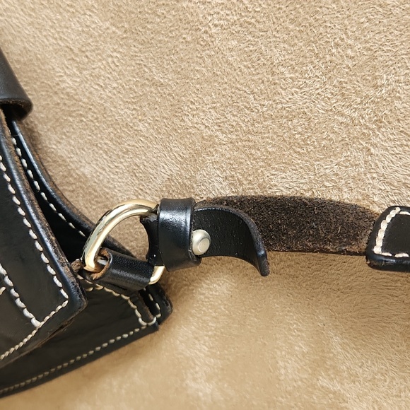 Dooney and Bourke ❤️ ring flap dark Grey canvas black leather shoulder bag - Picture 11 of 17